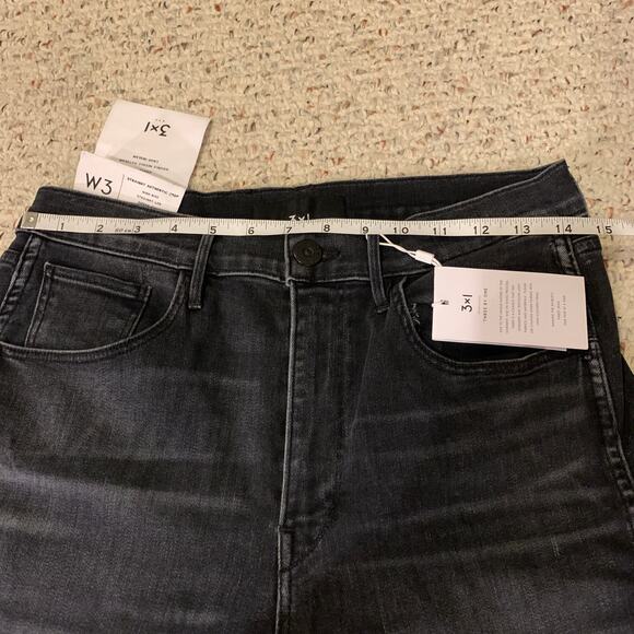 3x1 Straight Authentic Crop Black Elise Jeans 30 - Picture 10 of 14